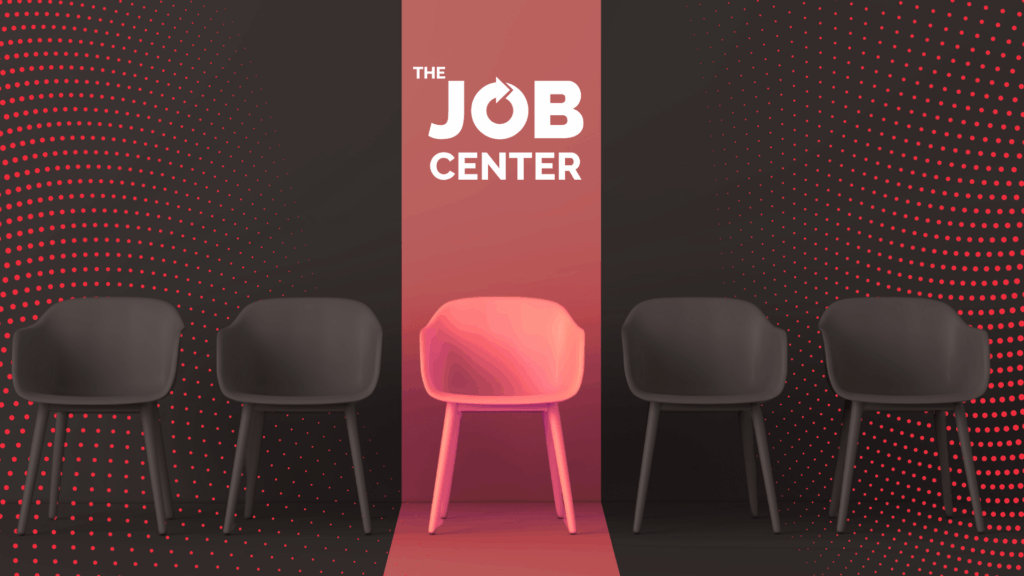 A single chair in a row of chairs is lit up by a column of light, symbolizing high applicant volume